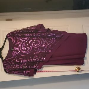 R&M Richard's size 22w cocktail dress plum.